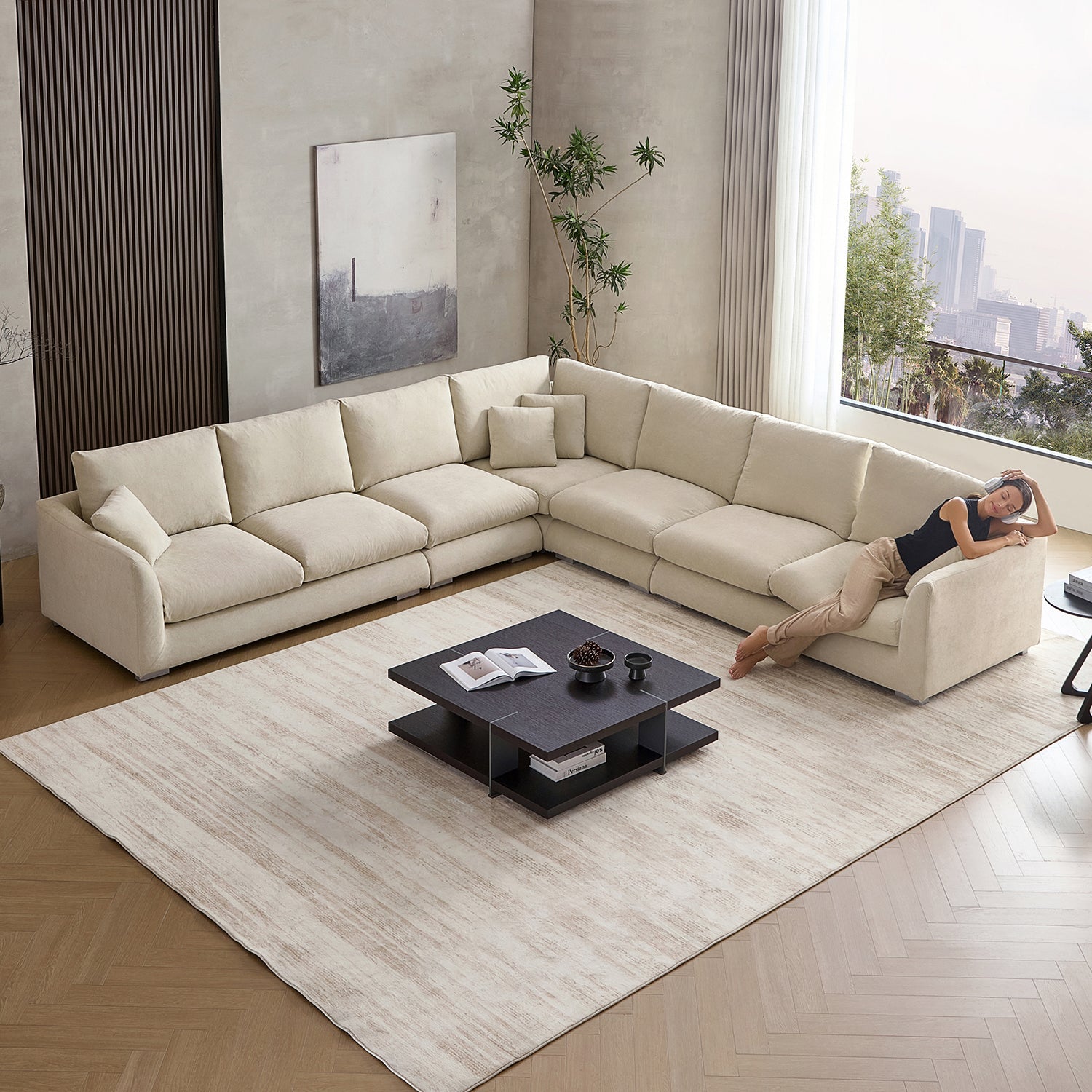 Sofa - Feathers L Sectional - MC - Mario Capasa