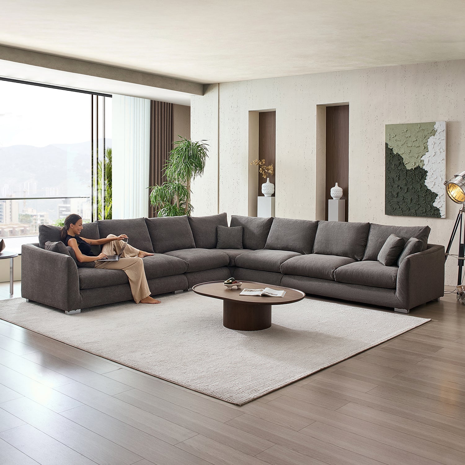 Sofa - Feathers L Sectional - MC - Mario Capasa