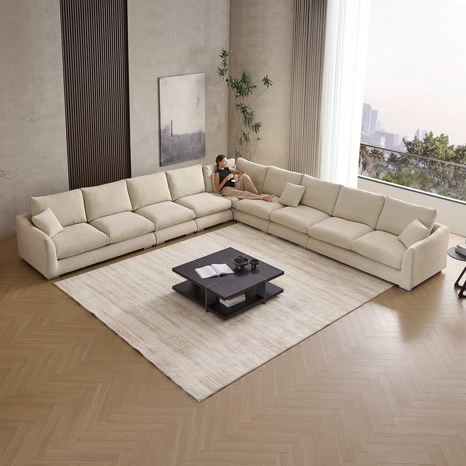 Sofa - Feathers L Sectional - MC - Mario Capasa