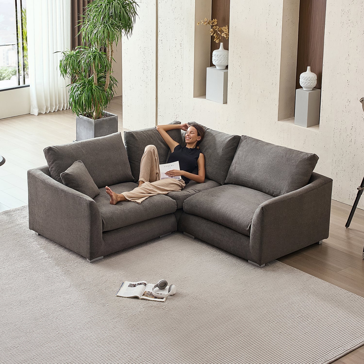 Sofa - Feathers L Sectional - MC - Mario Capasa