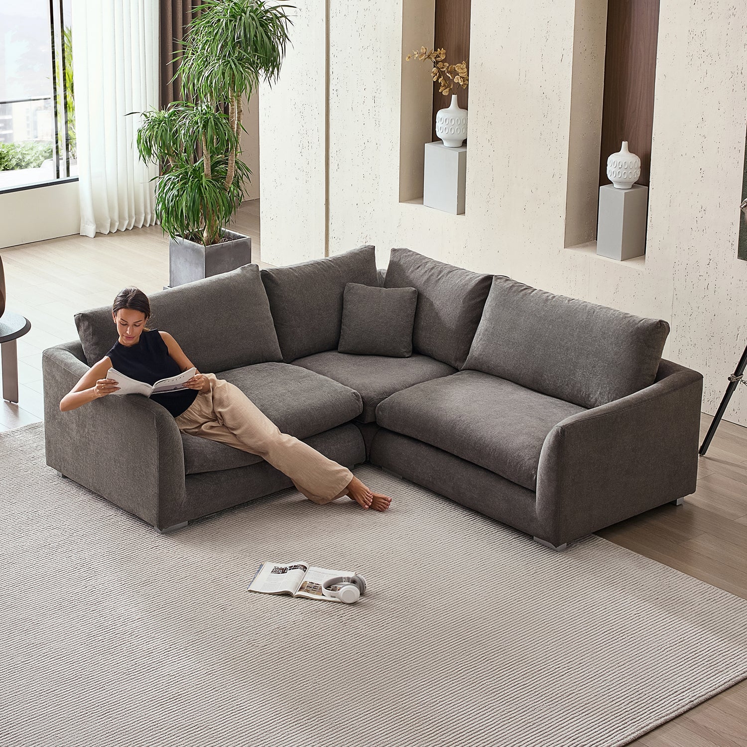 Sofa - Feathers L Sectional - MC - Mario Capasa