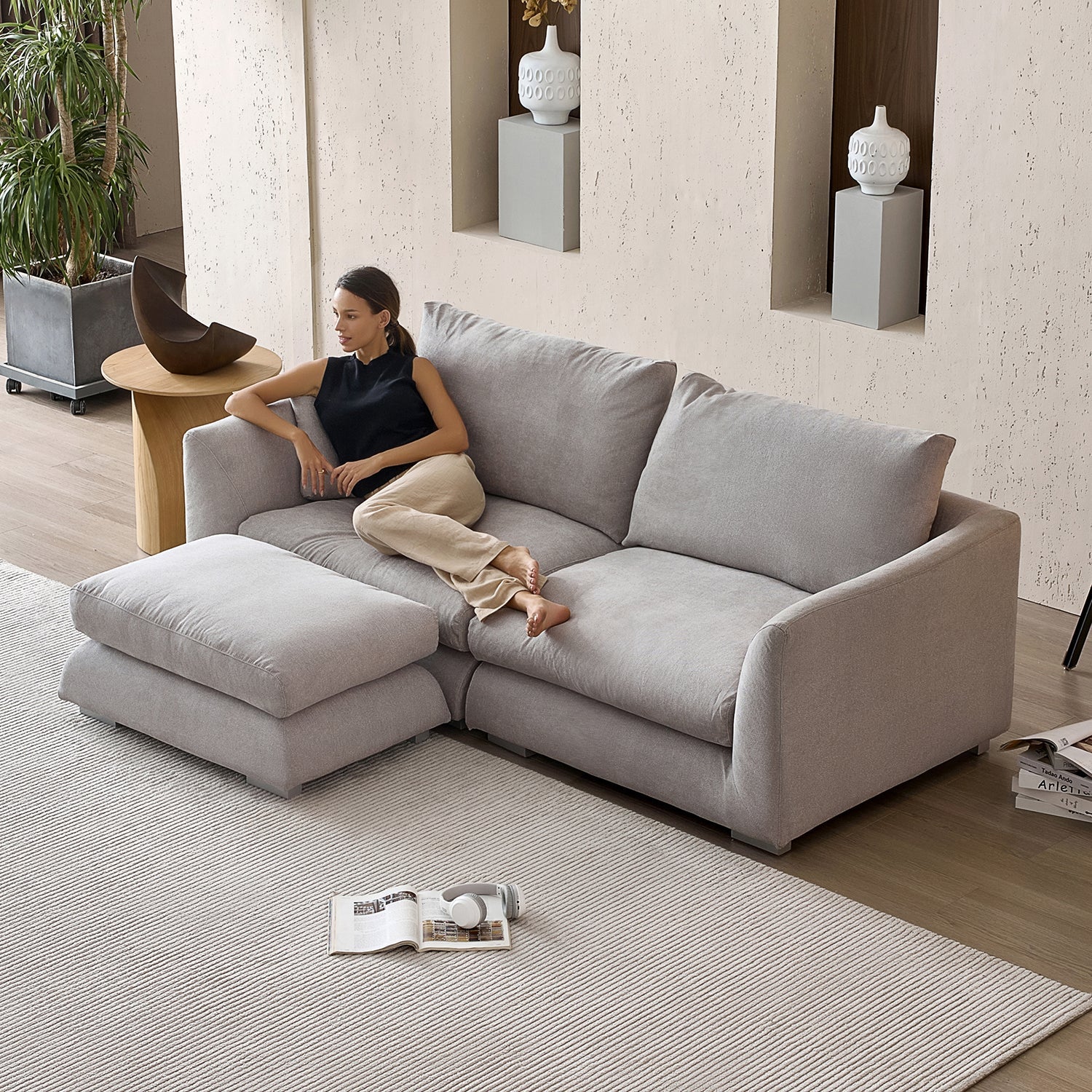 Sofa - Feathers Sofa + Ottoman - MC - Mario Capasa