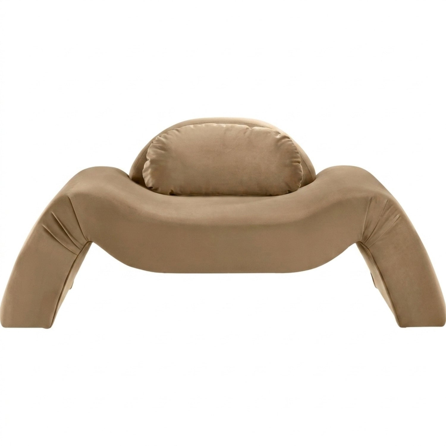 Beige inflatable armchair on a white background
