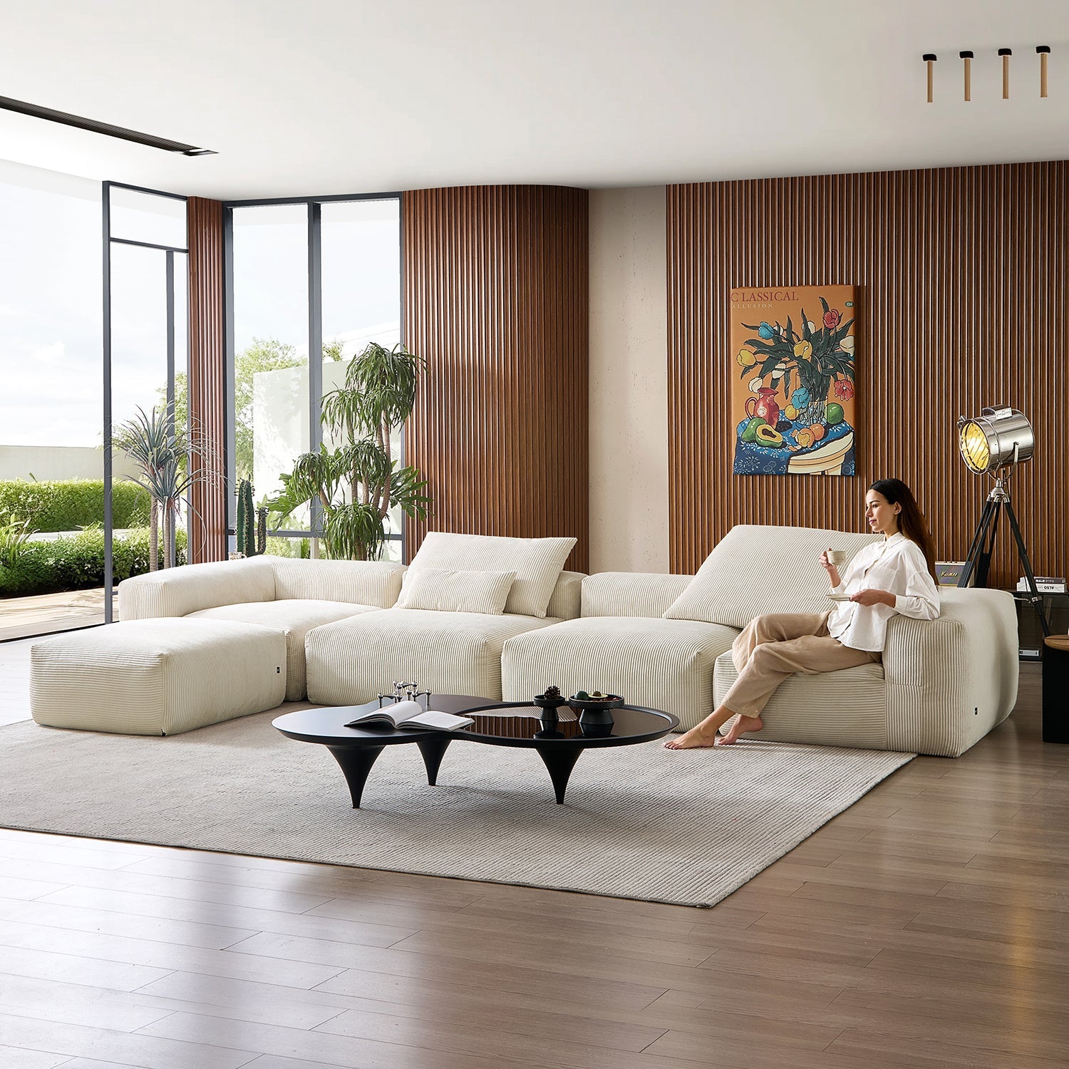 Modular Sofa - Mellow Extra Deep Sectional with Ottoman - MC - Mario Capasa