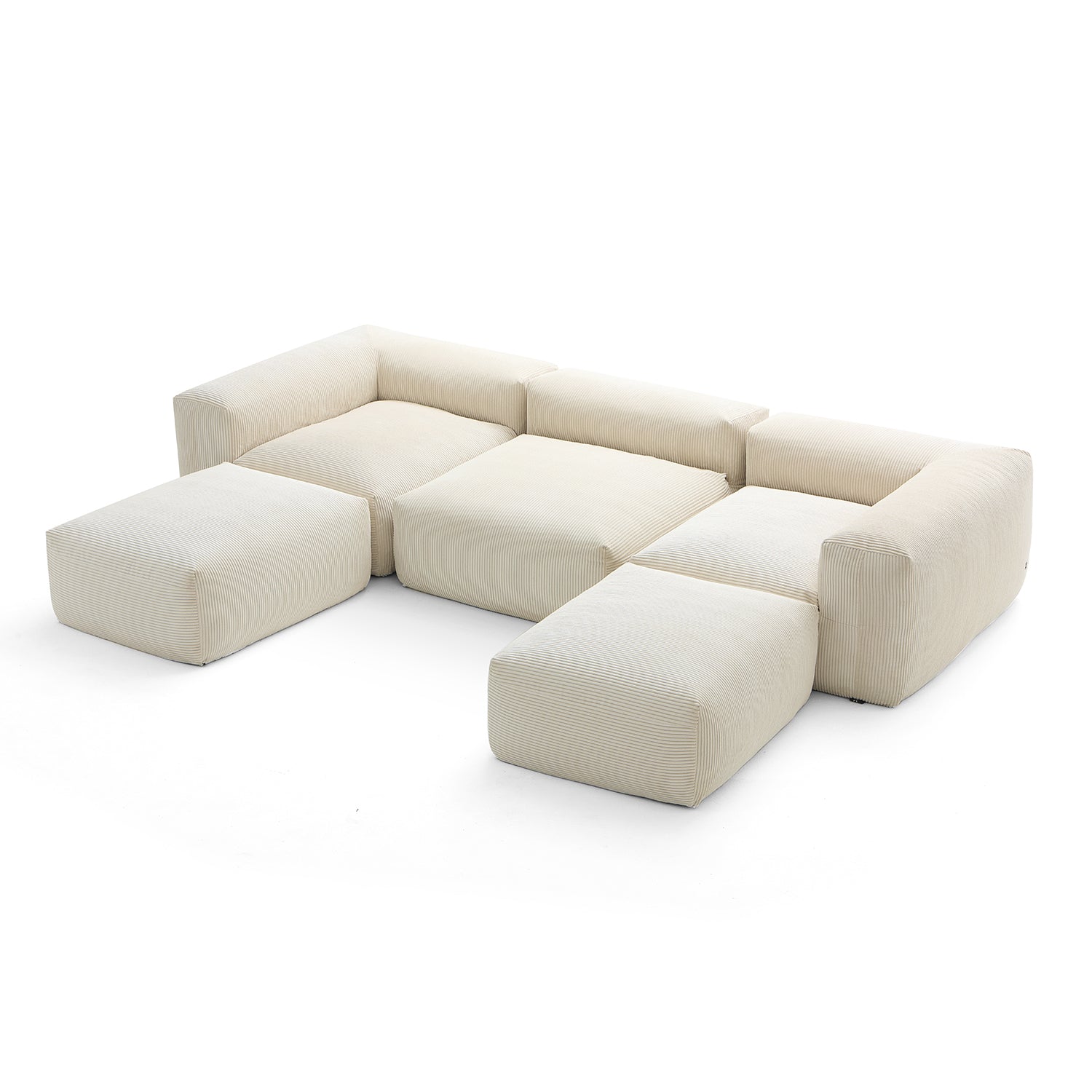 Modular Sofa - Mellow Extra Deep U Sectional with Ottoman - MC - Mario Capasa