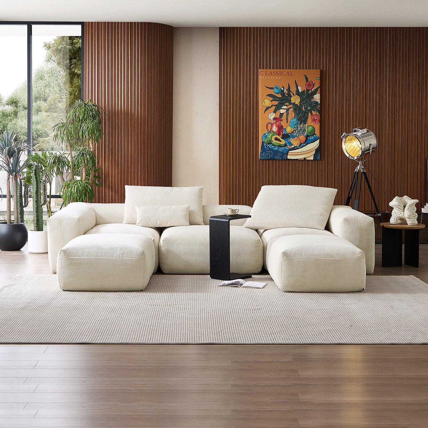 Modular Sofa - Mellow Extra Deep U Sectional with Ottoman - MC - Mario Capasa