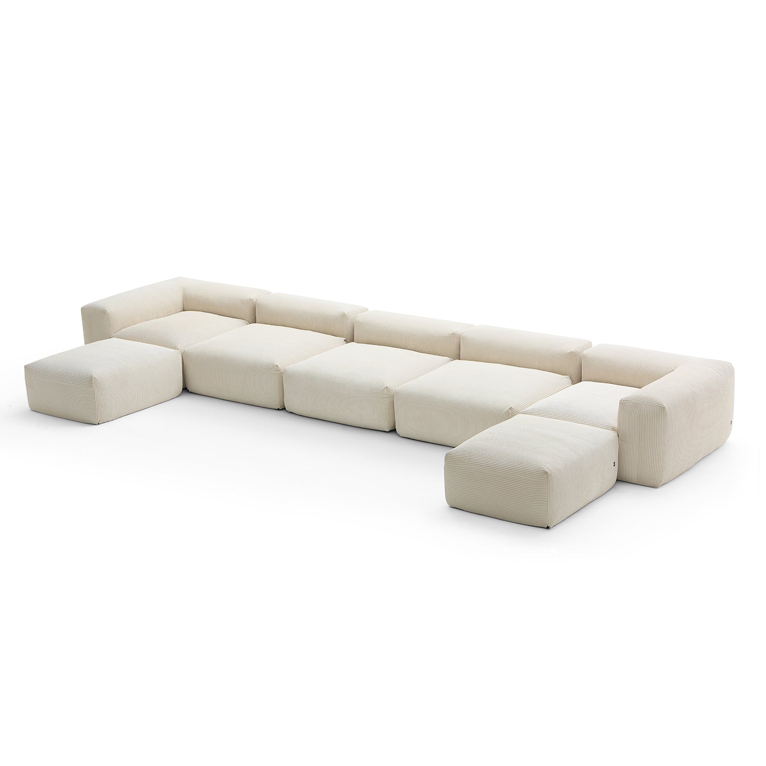 Modular Sofa - Mellow Extra Deep U Sectional with Ottoman - MC - Mario Capasa