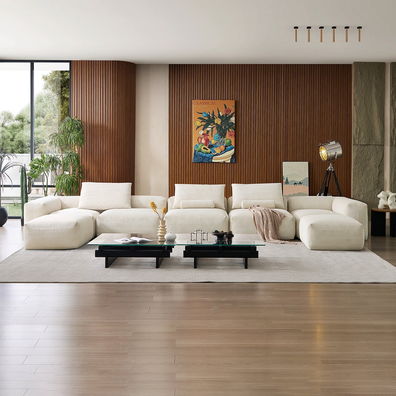 Modular Sofa - Mellow Extra Deep U Sectional with Ottoman - MC - Mario Capasa