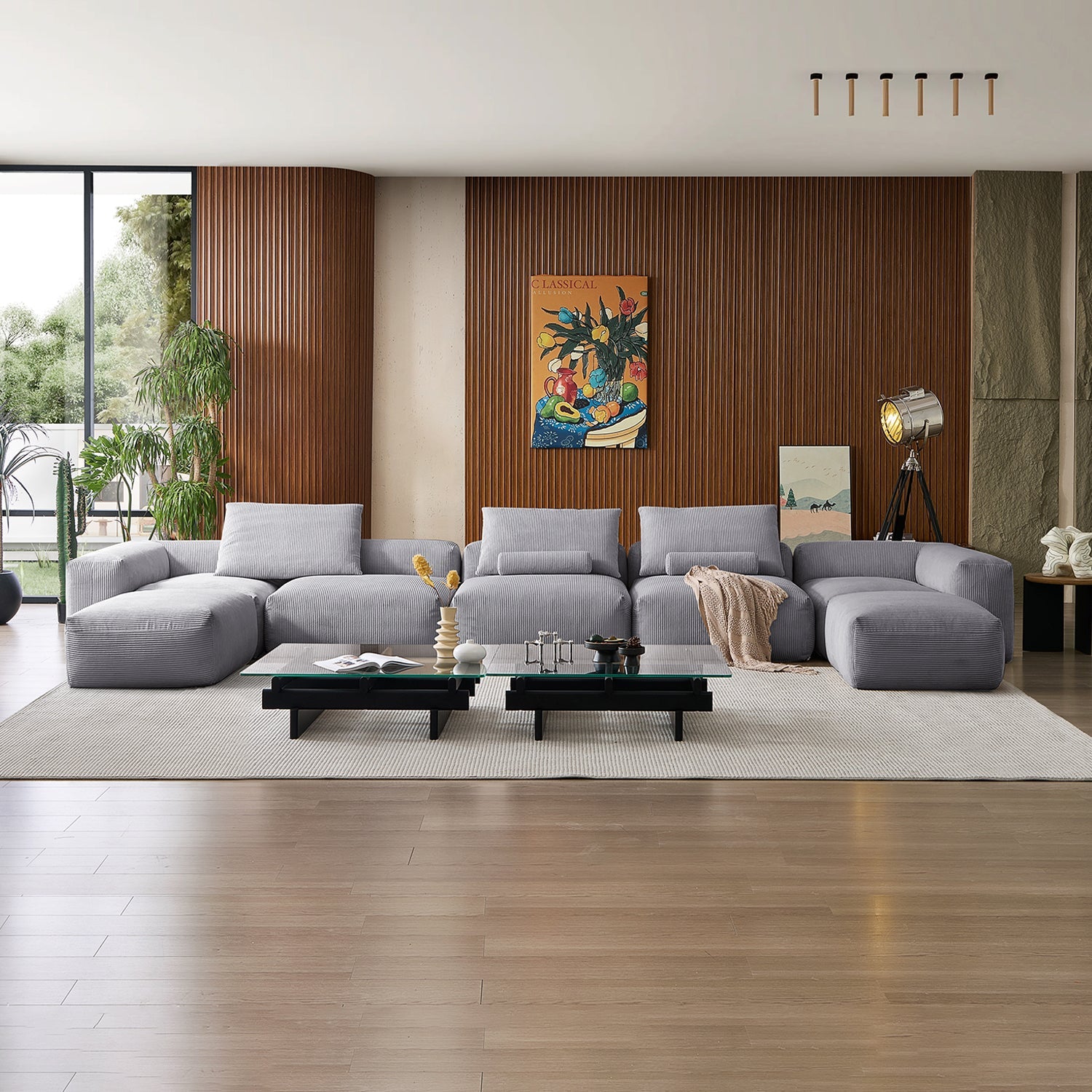 Modular Sofa - Mellow Extra Deep U Sectional with Ottoman - MC - Mario Capasa