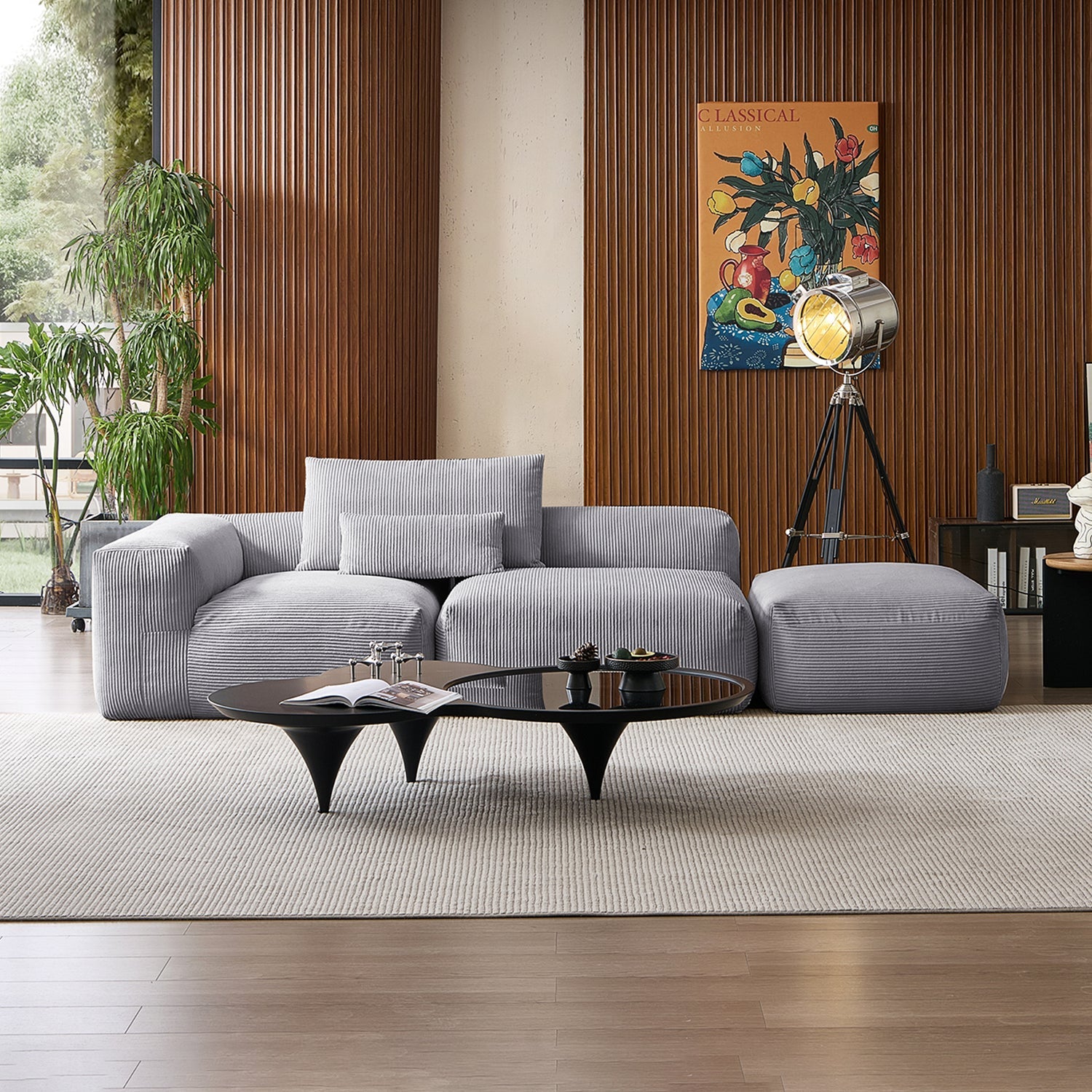 Modular Sofa - Mellow Half - Closed Sectional with Ottoman - MC - Mario Capasa