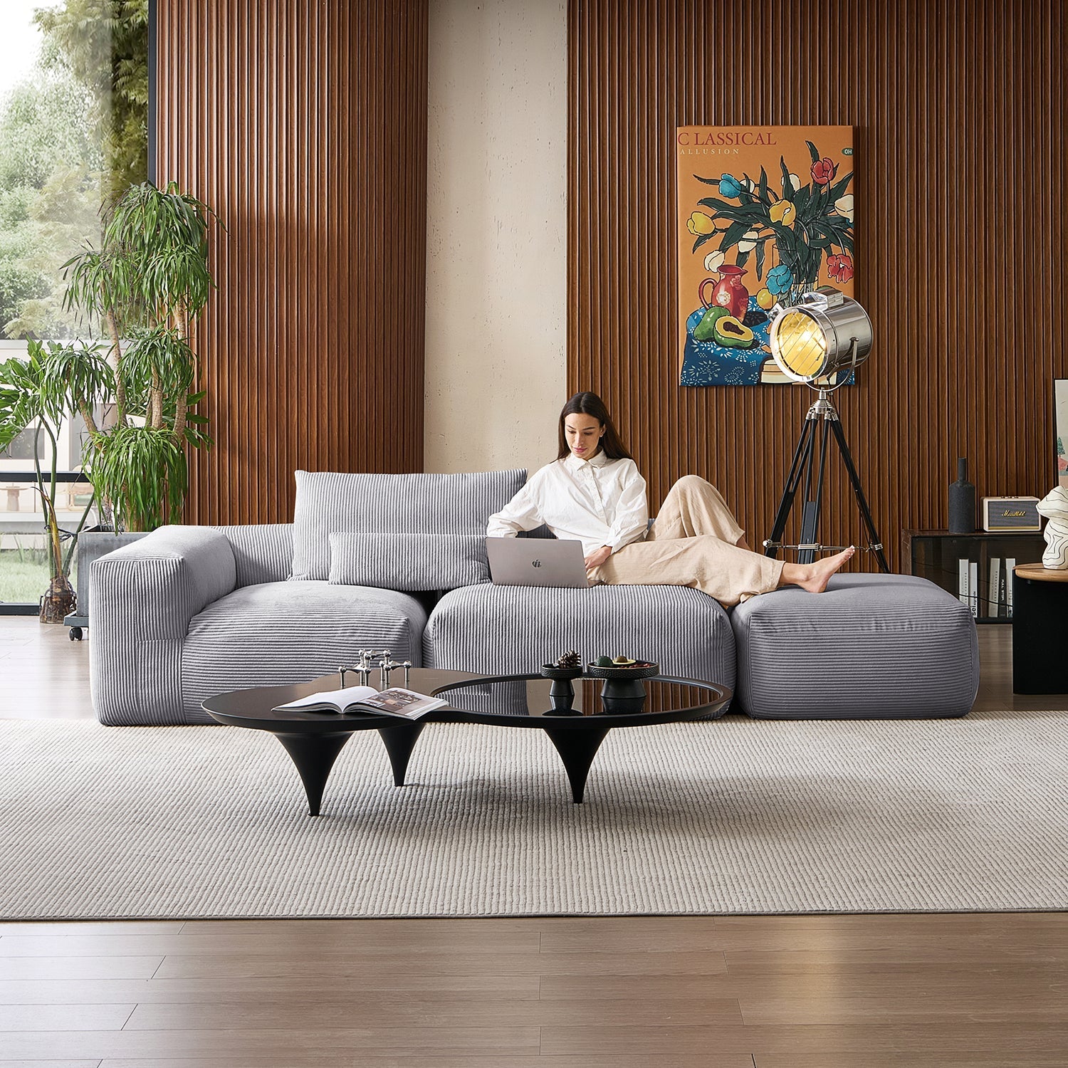 Modular Sofa - Mellow Half - Closed Sectional with Ottoman - MC - Mario Capasa