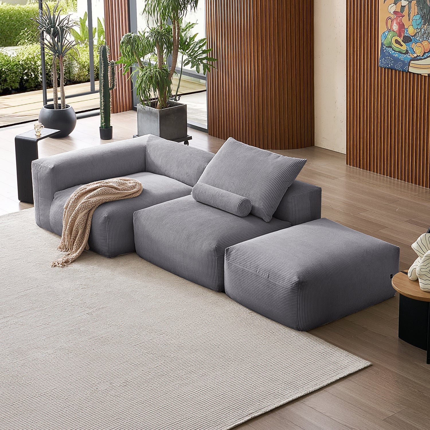 Modular Sofa - Mellow Half - Closed Sectional with Ottoman - MC - Mario Capasa