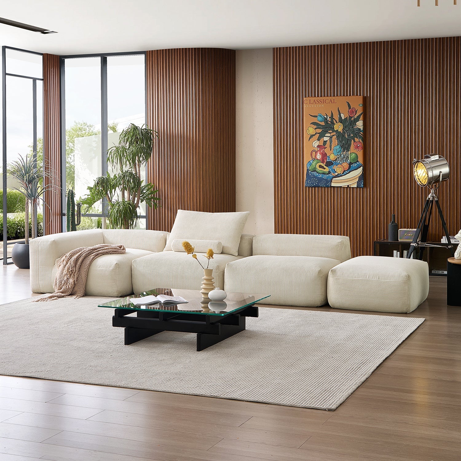 Modular Sofa - Mellow Half - Closed Sectional with Ottoman - MC - Mario Capasa