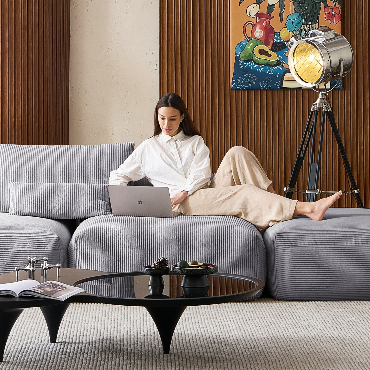 Modular Sofa - Mellow Half - Closed Sectional with Ottoman - MC - Mario Capasa