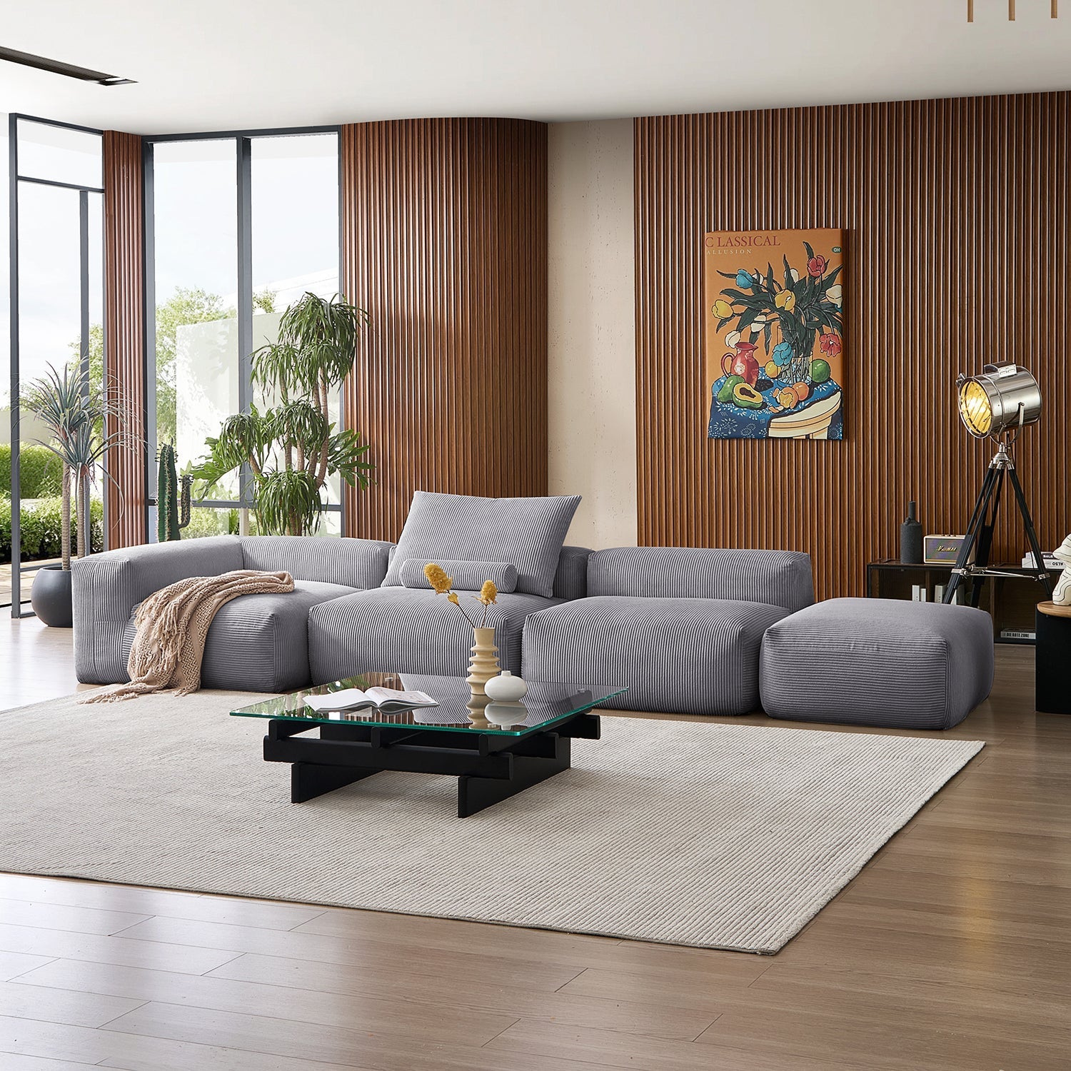 Modular Sofa - Mellow Half - Closed Sectional with Ottoman - MC - Mario Capasa