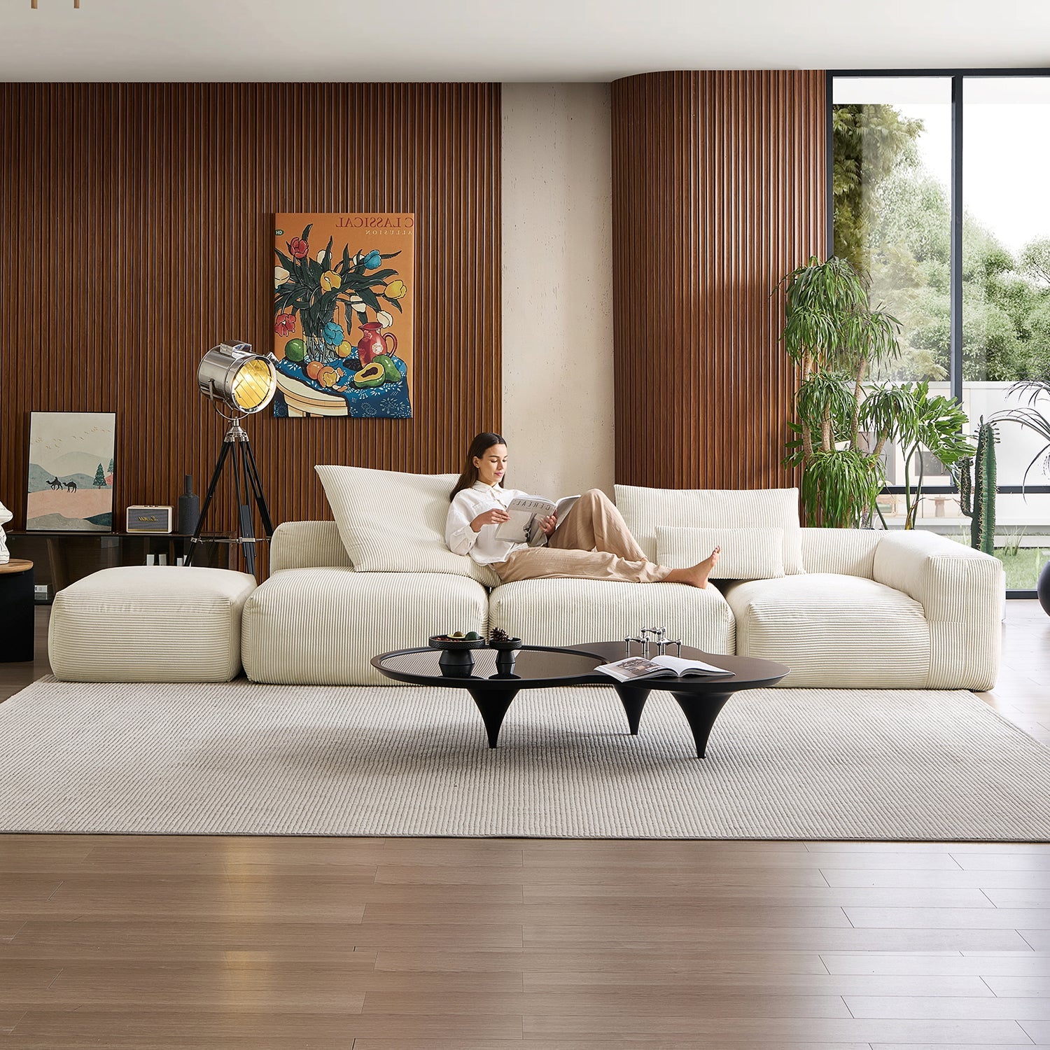 Modular Sofa - Mellow Half - Closed Sectional with Ottoman - MC - Mario Capasa