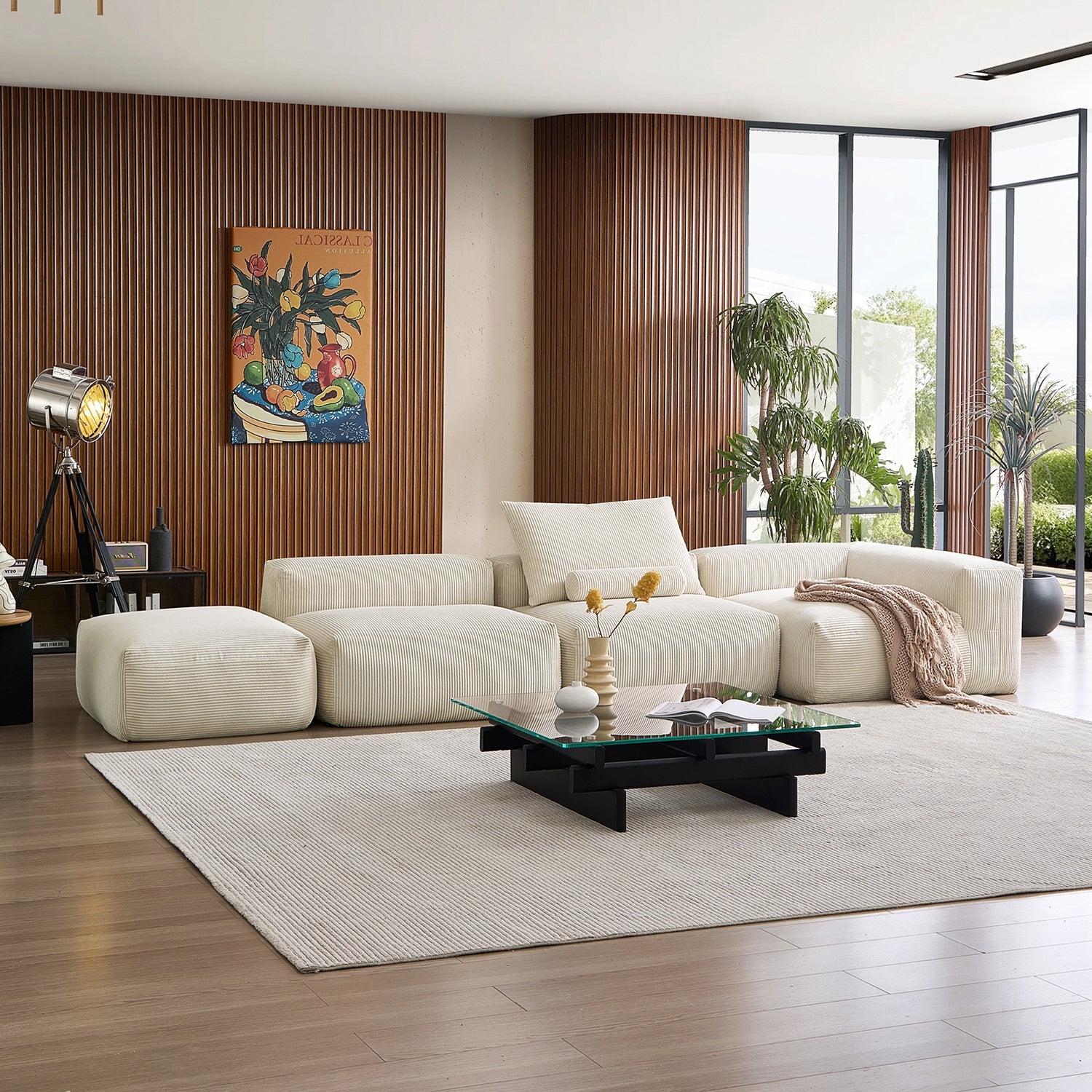 Modular Sofa - Mellow Half - Closed Sectional with Ottoman - MC - Mario Capasa