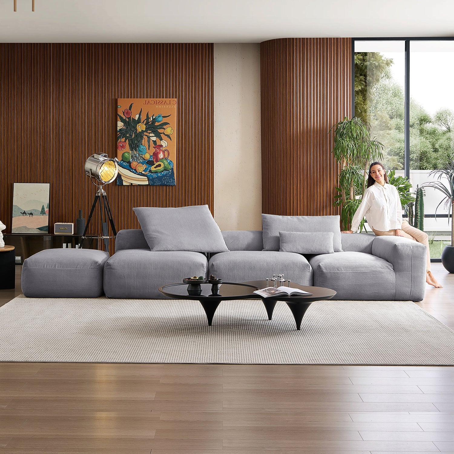 Modular Sofa - Mellow Half - Closed Sectional with Ottoman - MC - Mario Capasa