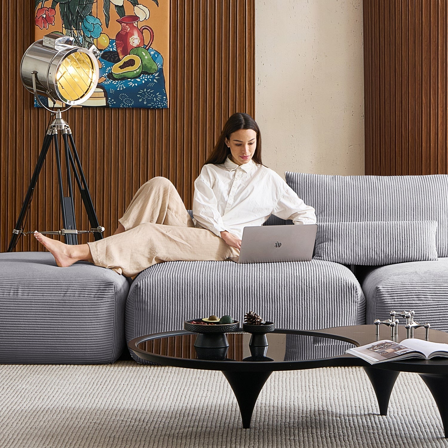 Modular Sofa - Mellow Half - Closed Sectional with Ottoman - MC - Mario Capasa