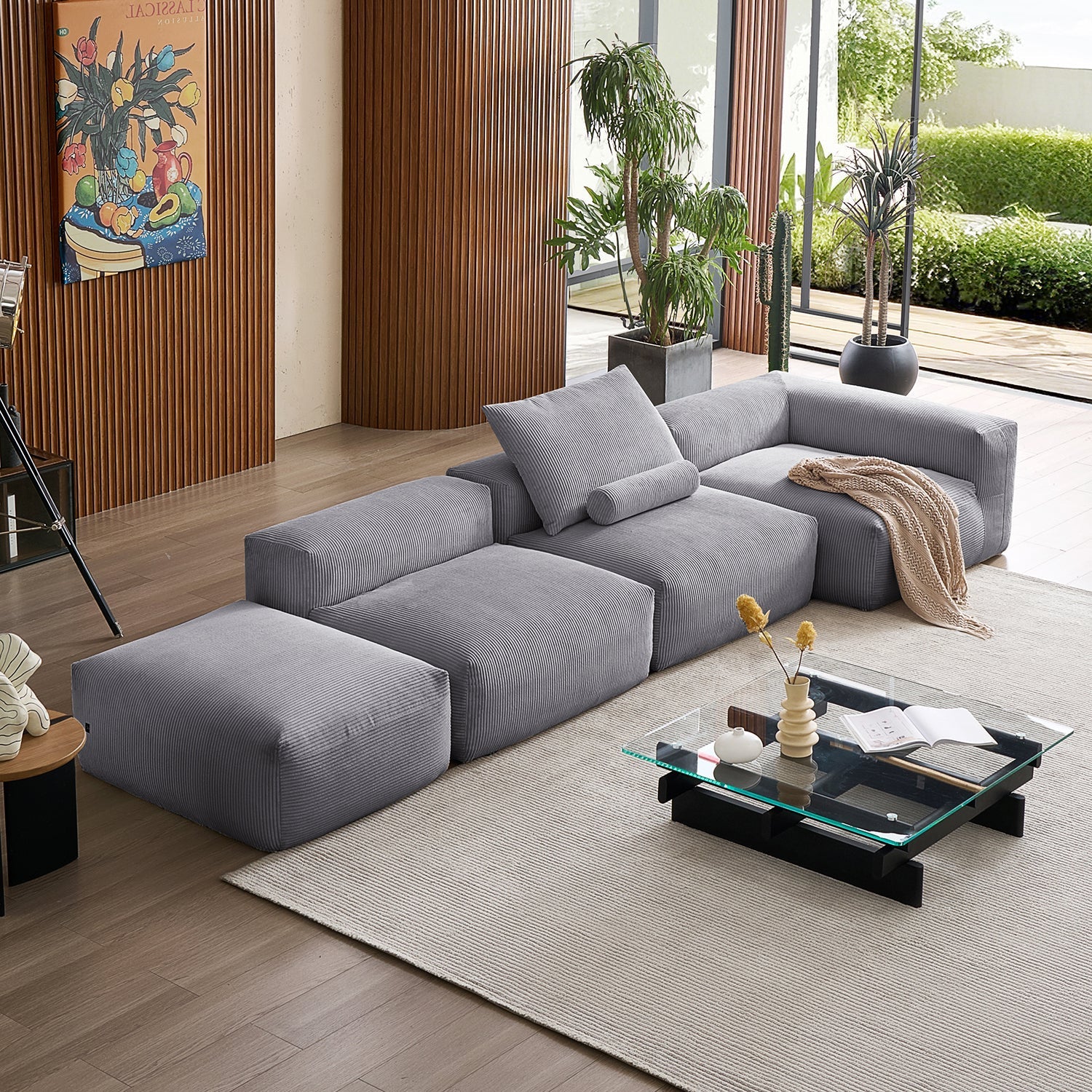 Modular Sofa - Mellow Half - Closed Sectional with Ottoman - MC - Mario Capasa