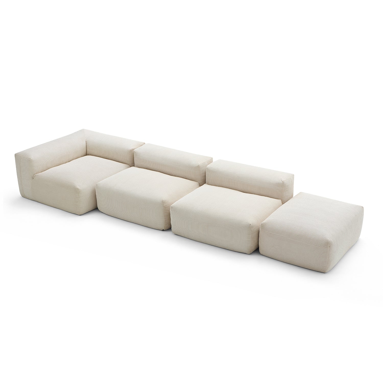 Modular Sofa - Mellow Half - Closed Sectional with Ottoman - MC - Mario Capasa