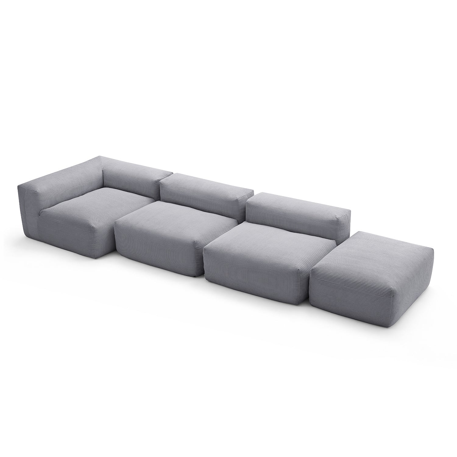 Modular Sofa - Mellow Half - Closed Sectional with Ottoman - MC - Mario Capasa