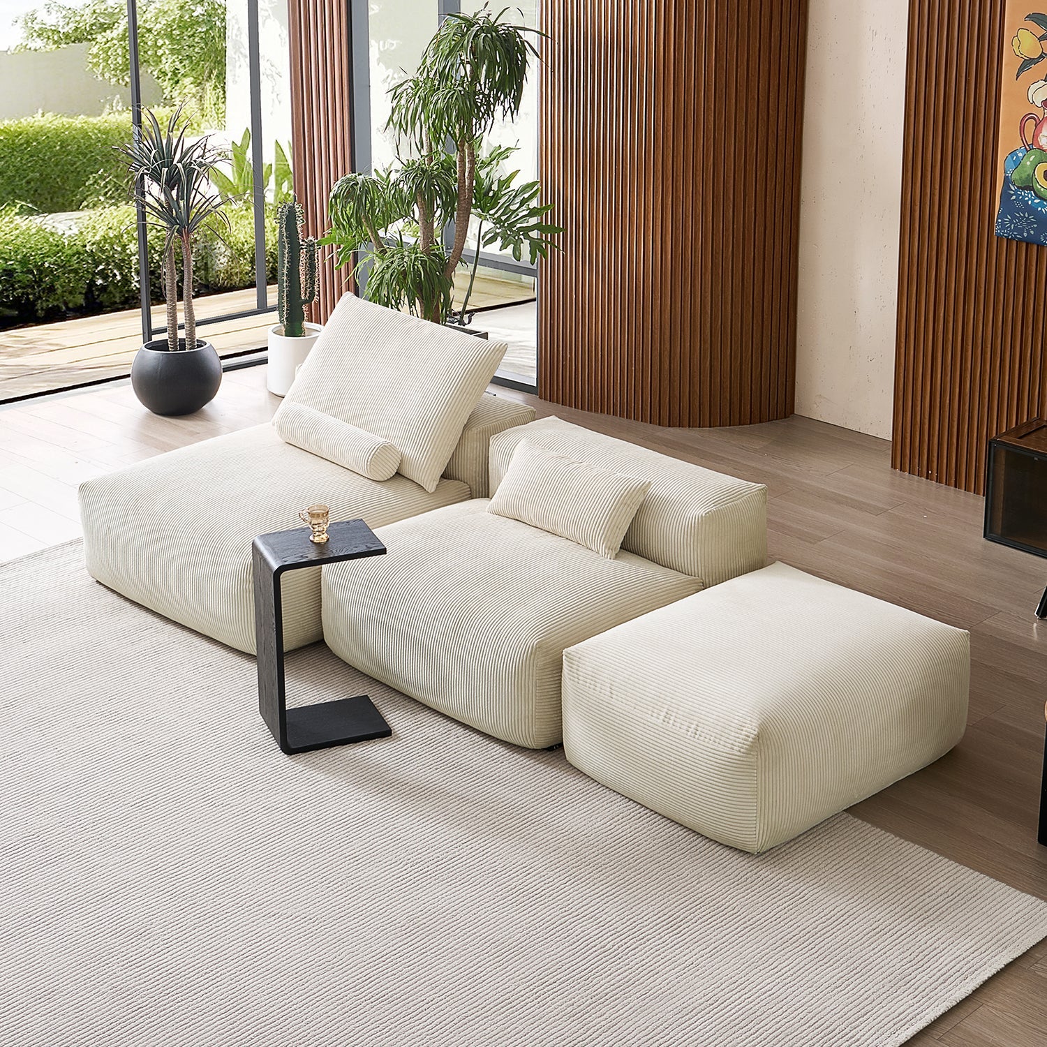 Modular Sofa - Mellow Open Sectional with Ottoman - MC - Mario Capasa