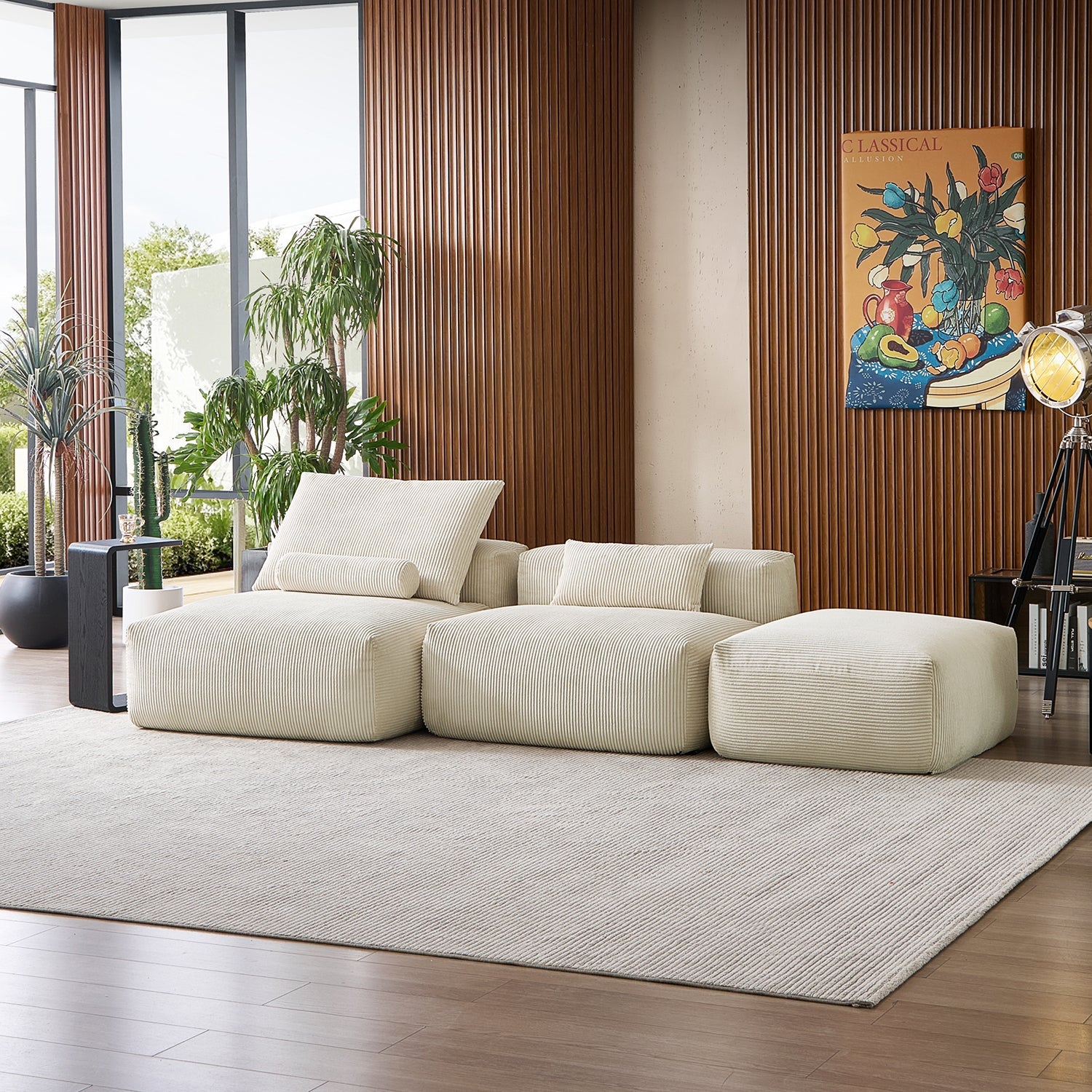 Modular Sofa - Mellow Open Sectional with Ottoman - MC - Mario Capasa