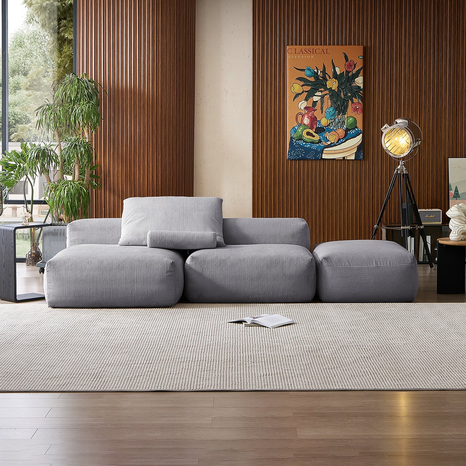 Modular Sofa - Mellow Open Sectional with Ottoman - MC - Mario Capasa