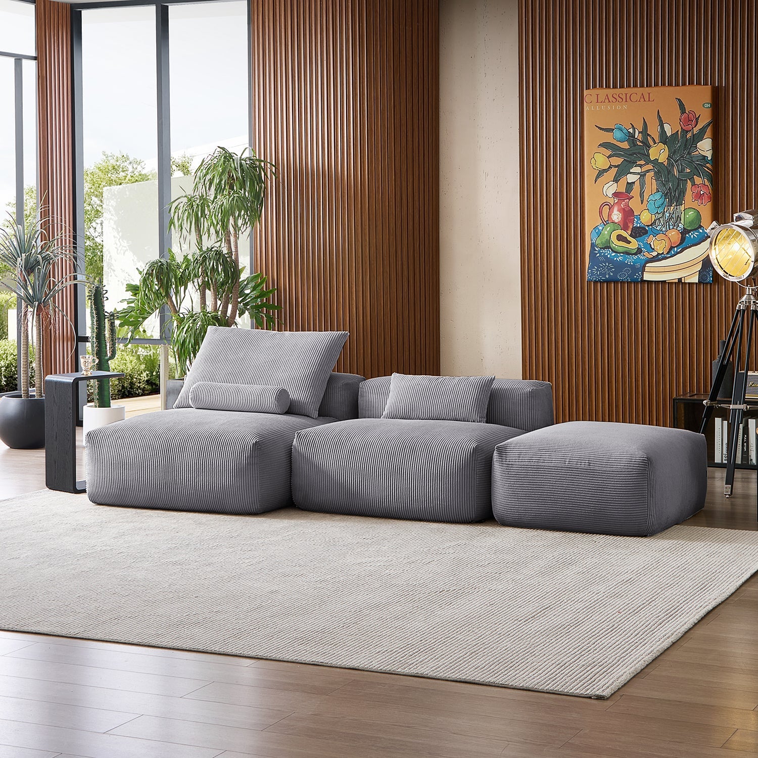 Modular Sofa - Mellow Open Sectional with Ottoman - MC - Mario Capasa