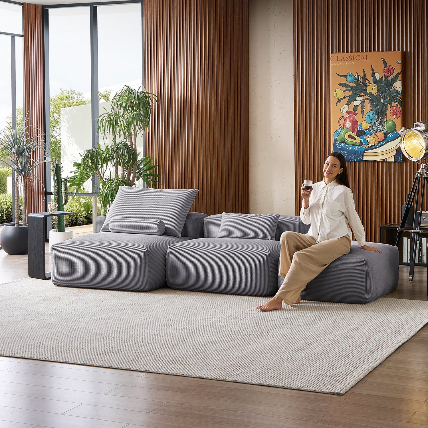 Modular Sofa - Mellow Open Sectional with Ottoman - MC - Mario Capasa