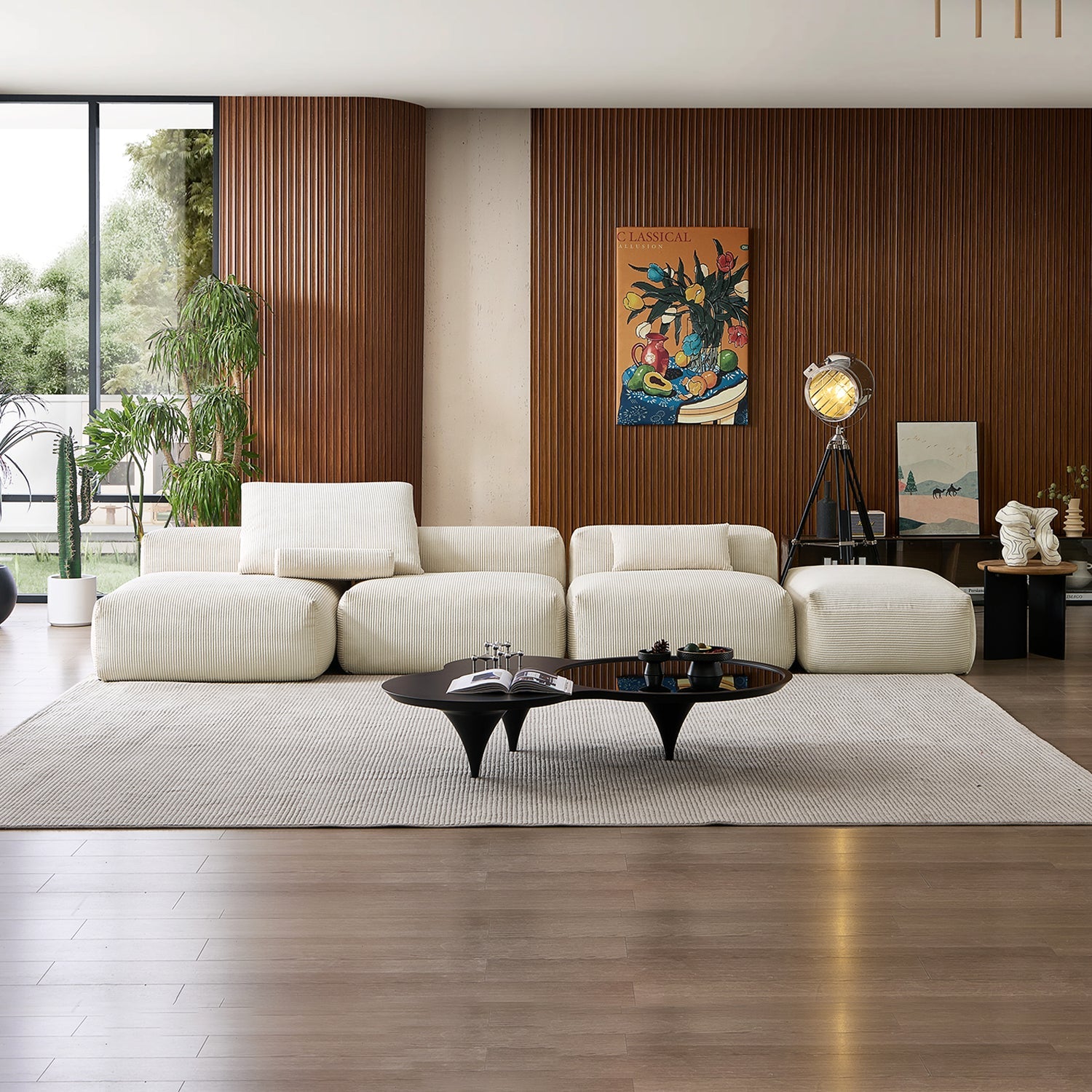 Modular Sofa - Mellow Open Sectional with Ottoman - MC - Mario Capasa