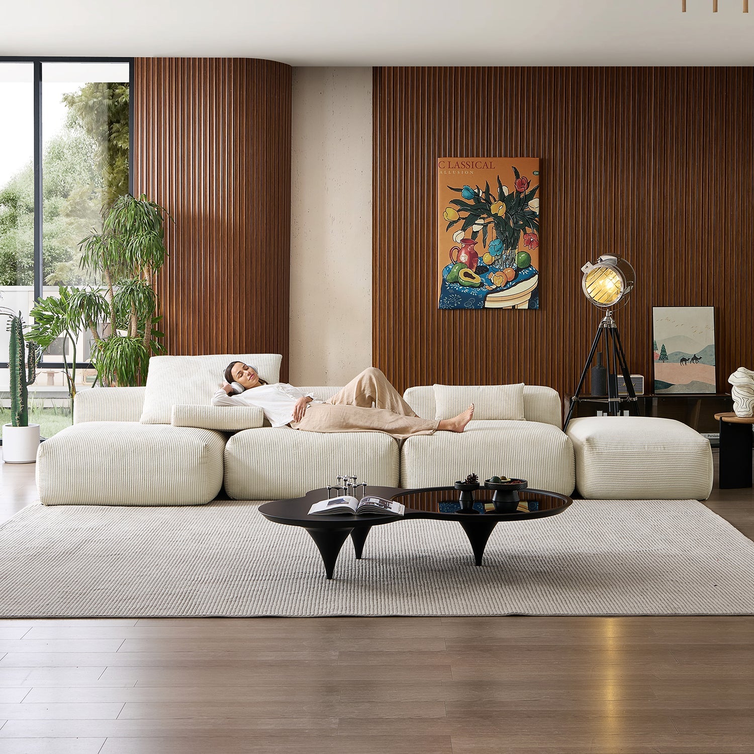 Modular Sofa - Mellow Open Sectional with Ottoman - MC - Mario Capasa