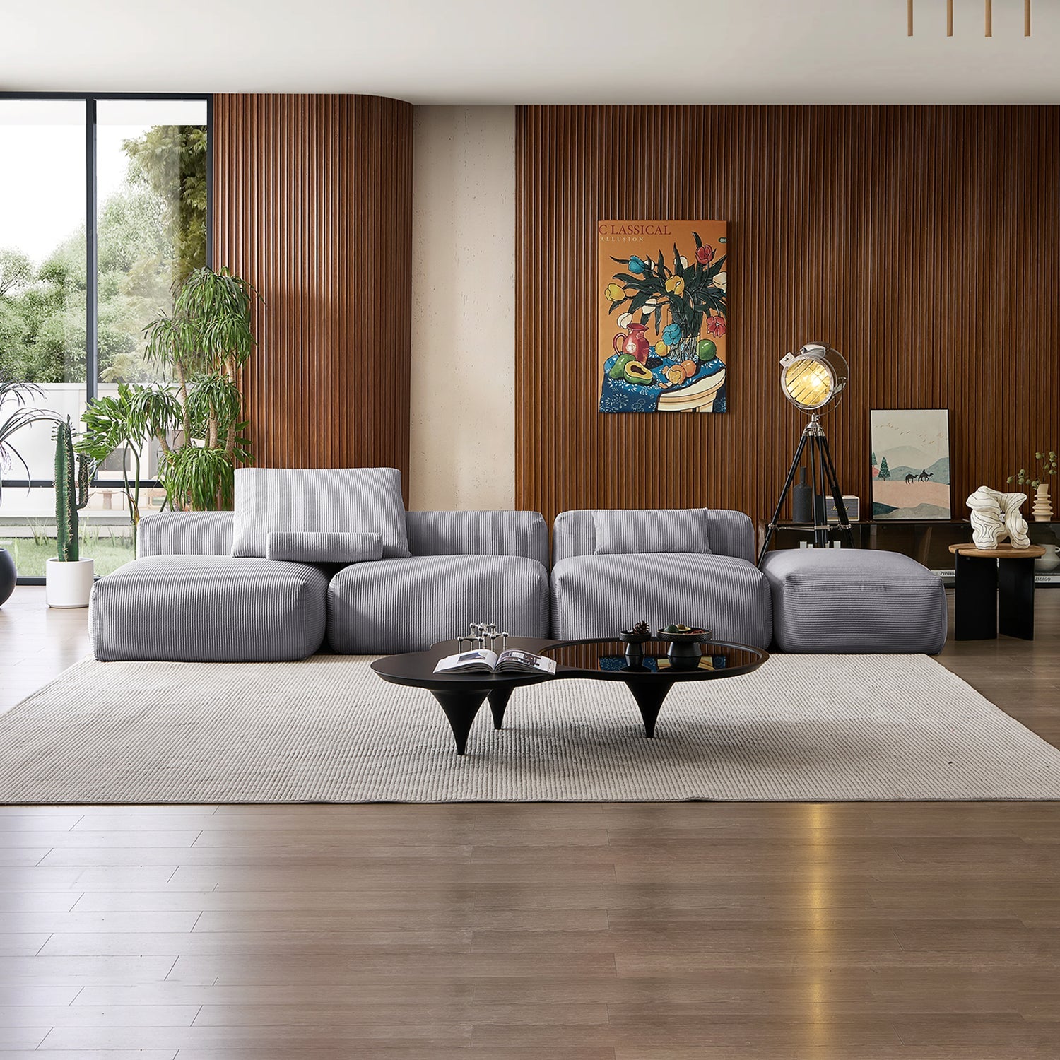 Modular Sofa - Mellow Open Sectional with Ottoman - MC - Mario Capasa