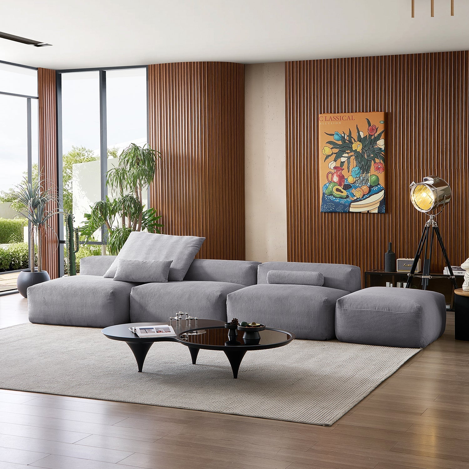Modular Sofa - Mellow Open Sectional with Ottoman - MC - Mario Capasa
