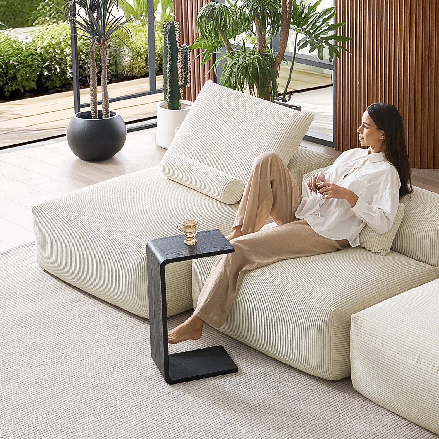 Modular Sofa - Mellow Open Sectional with Ottoman - MC - Mario Capasa