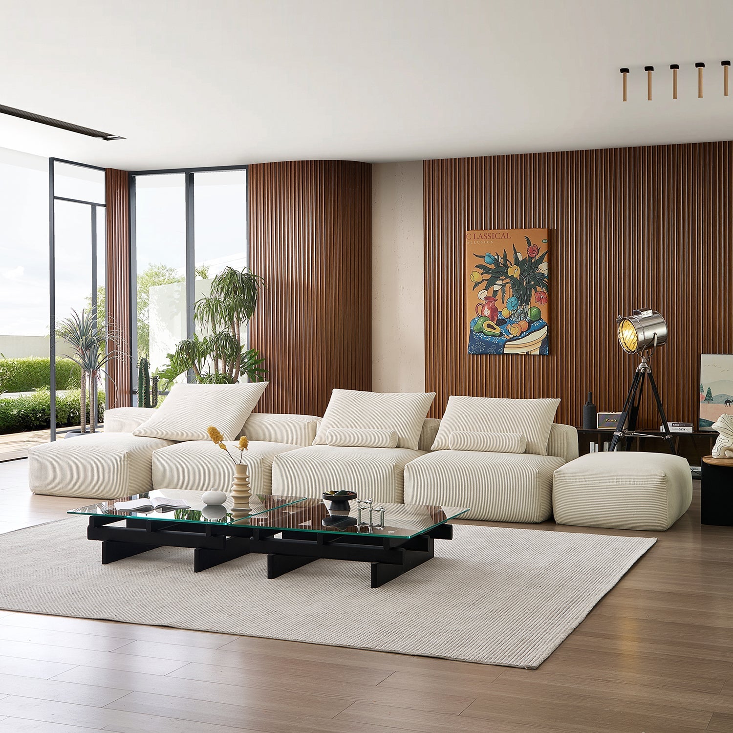 Modular Sofa - Mellow Open Sectional with Ottoman - MC - Mario Capasa