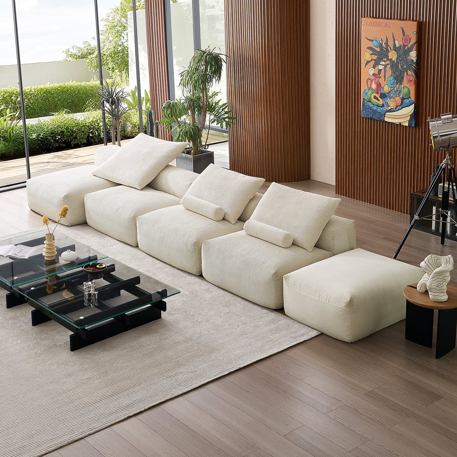 Modular Sofa - Mellow Open Sectional with Ottoman - MC - Mario Capasa