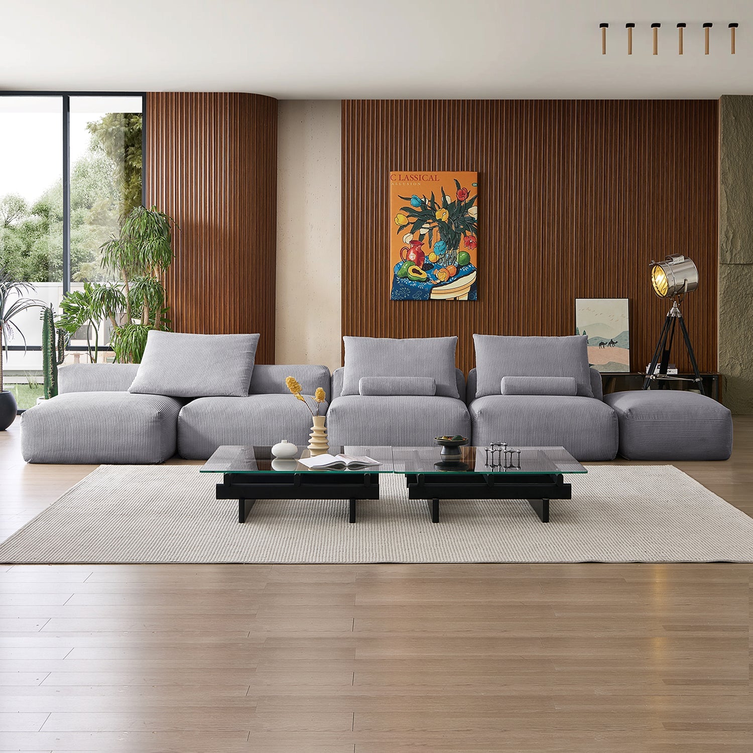 Modular Sofa - Mellow Open Sectional with Ottoman - MC - Mario Capasa