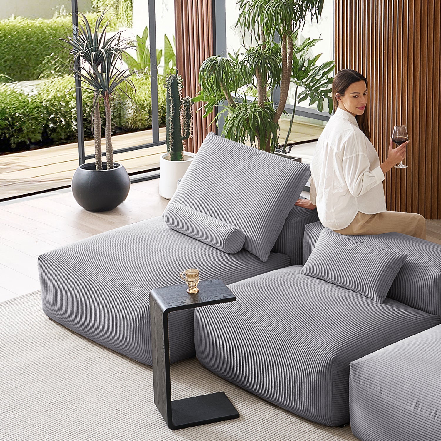 Modular Sofa - Mellow Open Sectional with Ottoman - MC - Mario Capasa
