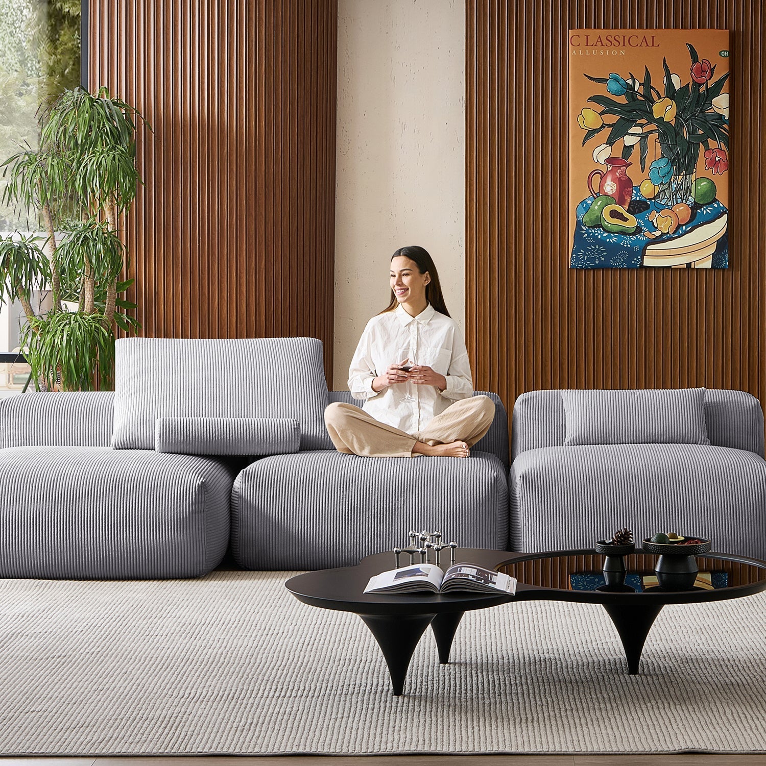 Modular Sofa - Mellow Open Sectional with Ottoman - MC - Mario Capasa