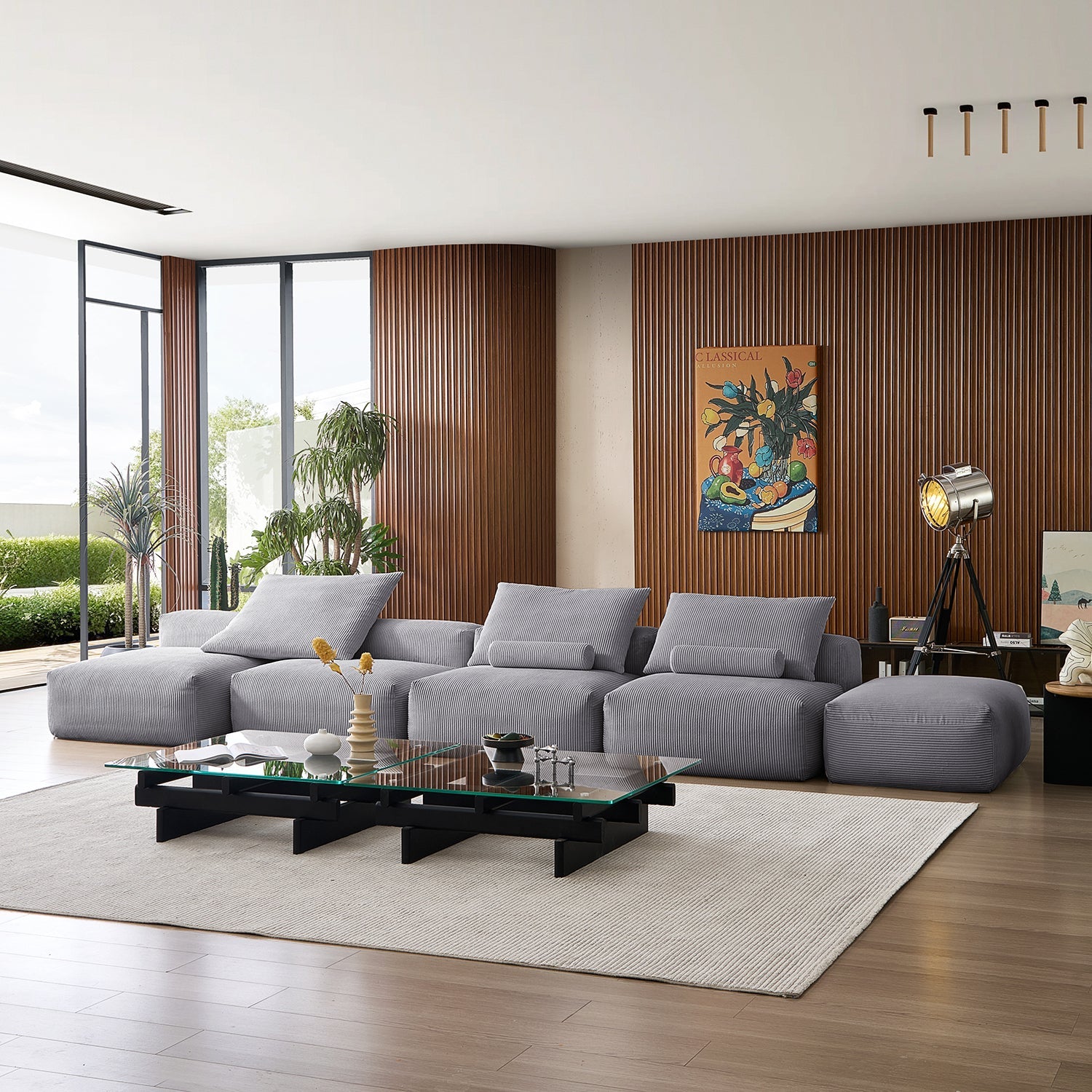 Modular Sofa - Mellow Open Sectional with Ottoman - MC - Mario Capasa