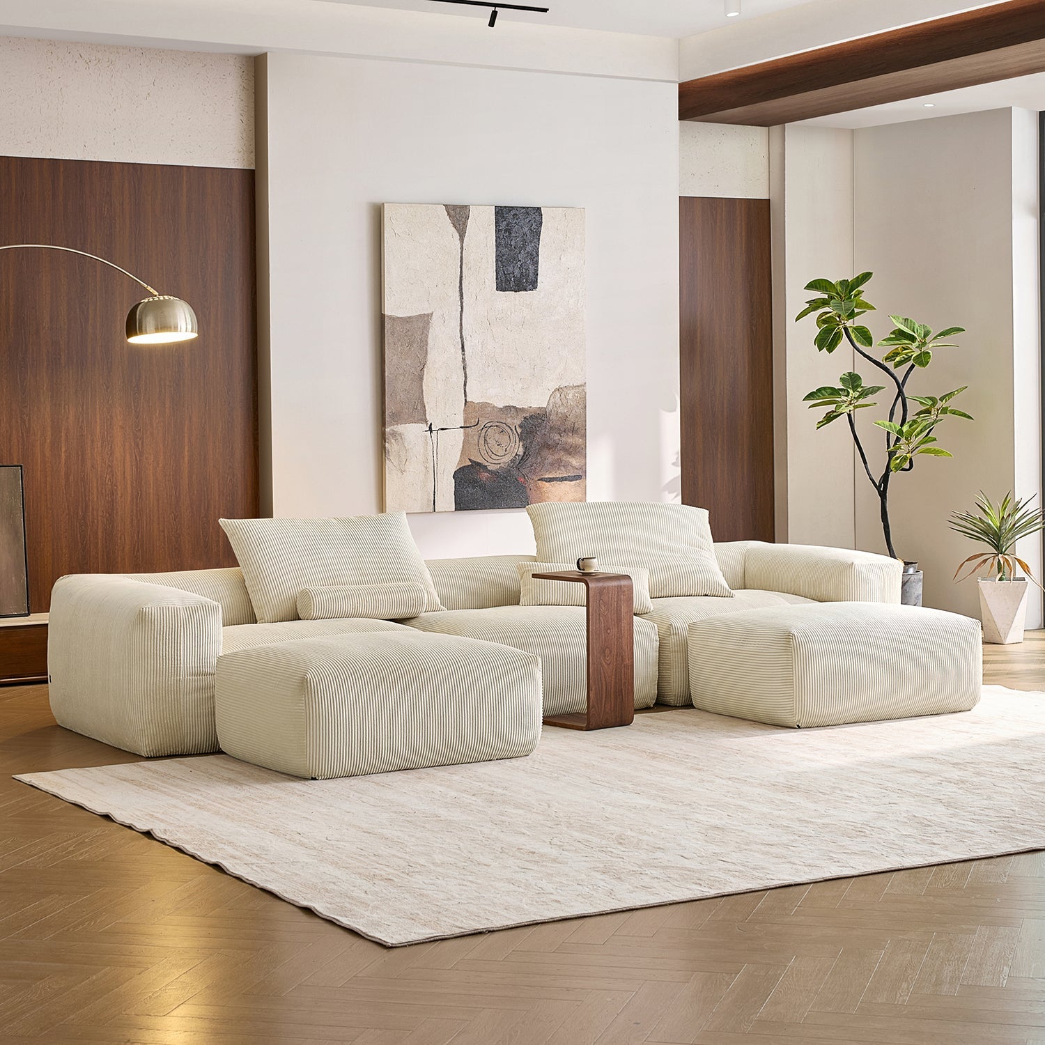 Modular Sofa - Mellow U Sectional with Ottoman - MC - Mario Capasa