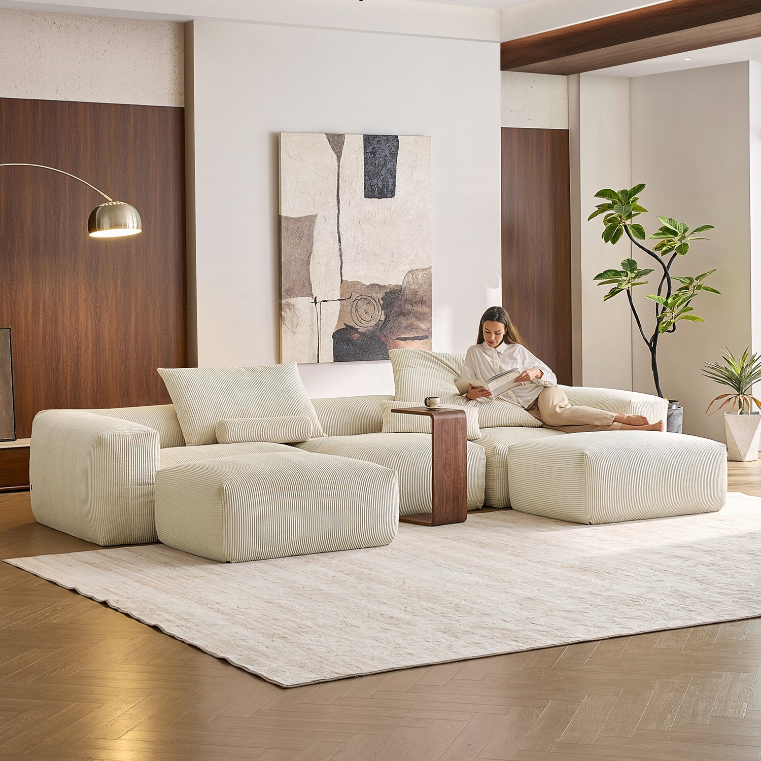 Modular Sofa - Mellow U Sectional with Ottoman - MC - Mario Capasa