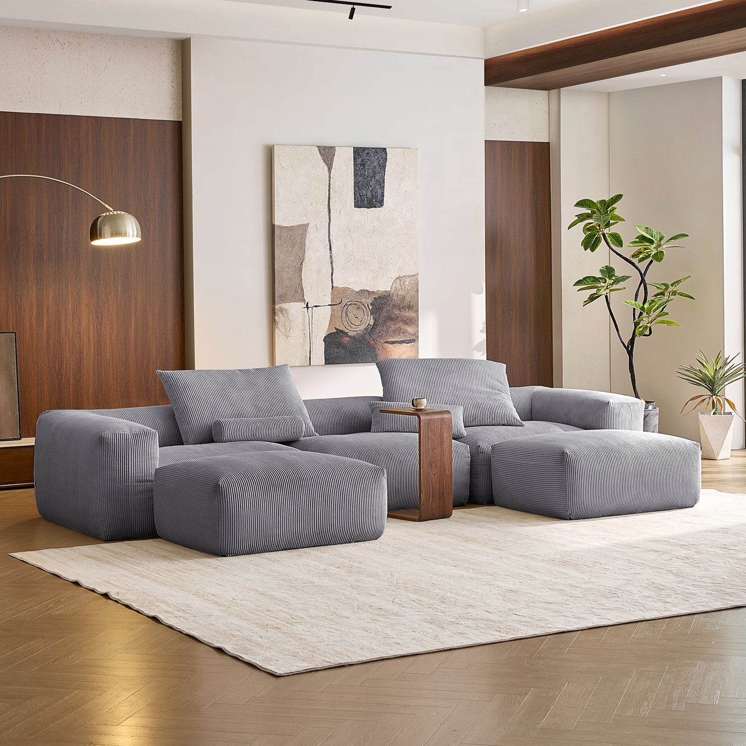 Modular Sofa - Mellow U Sectional with Ottoman - MC - Mario Capasa