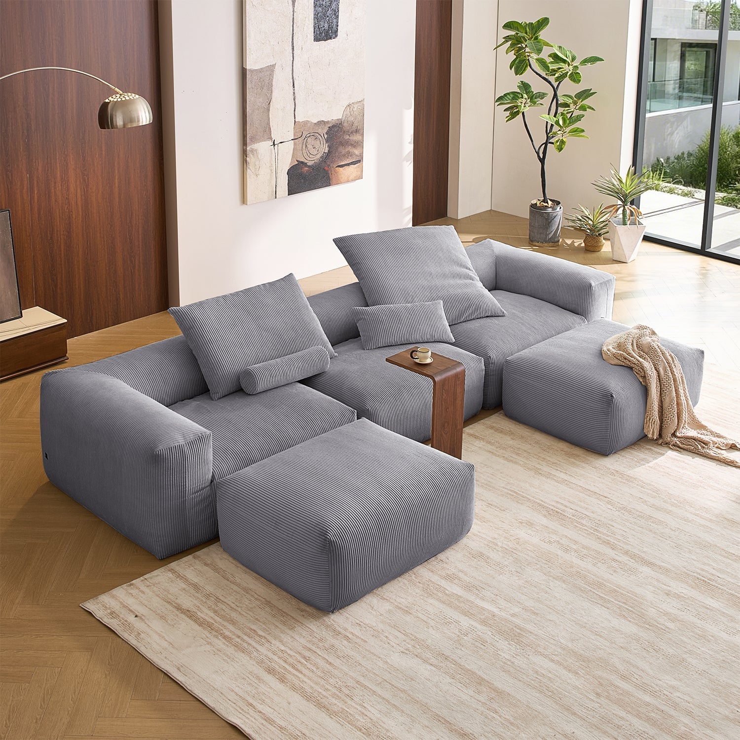 Modular Sofa - Mellow U Sectional with Ottoman - MC - Mario Capasa
