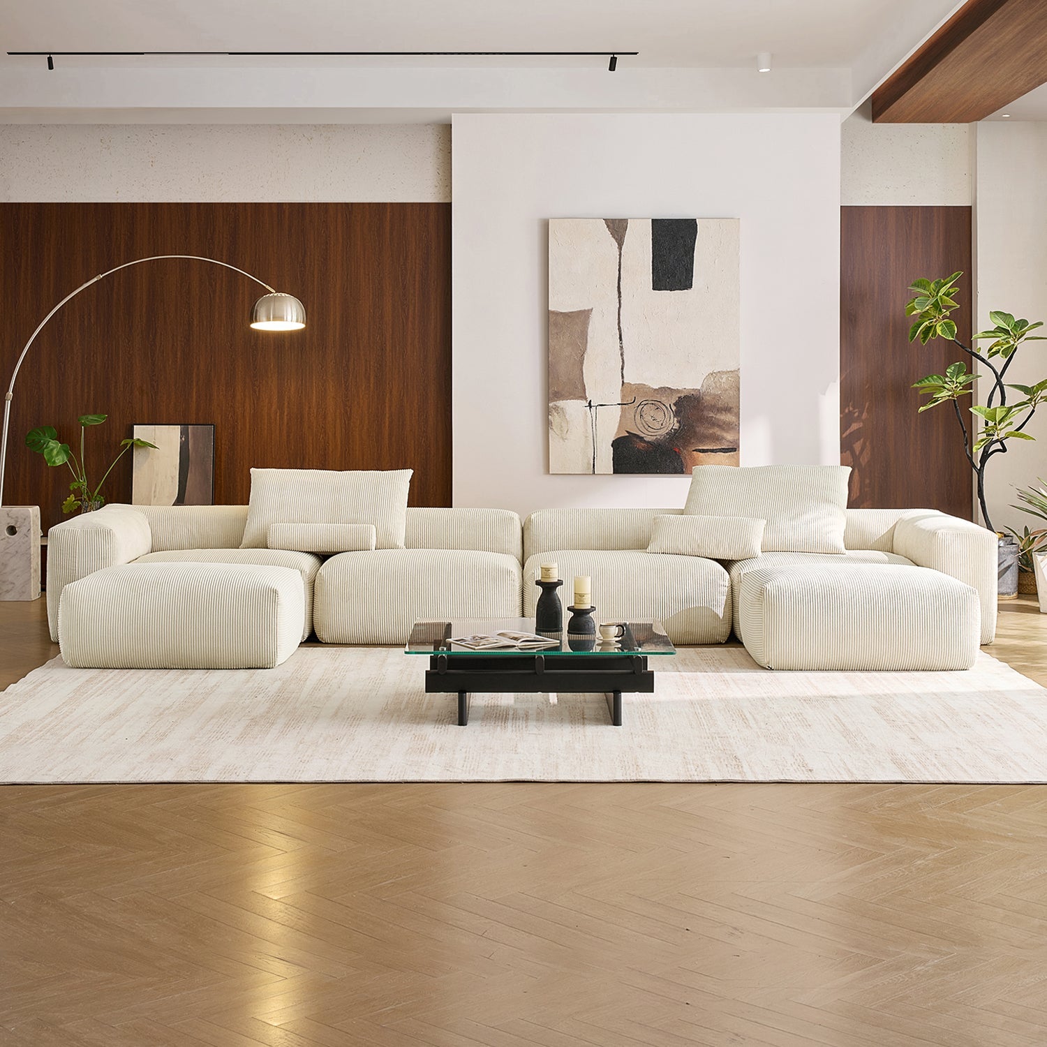 Modular Sofa - Mellow U Sectional with Ottoman - MC - Mario Capasa