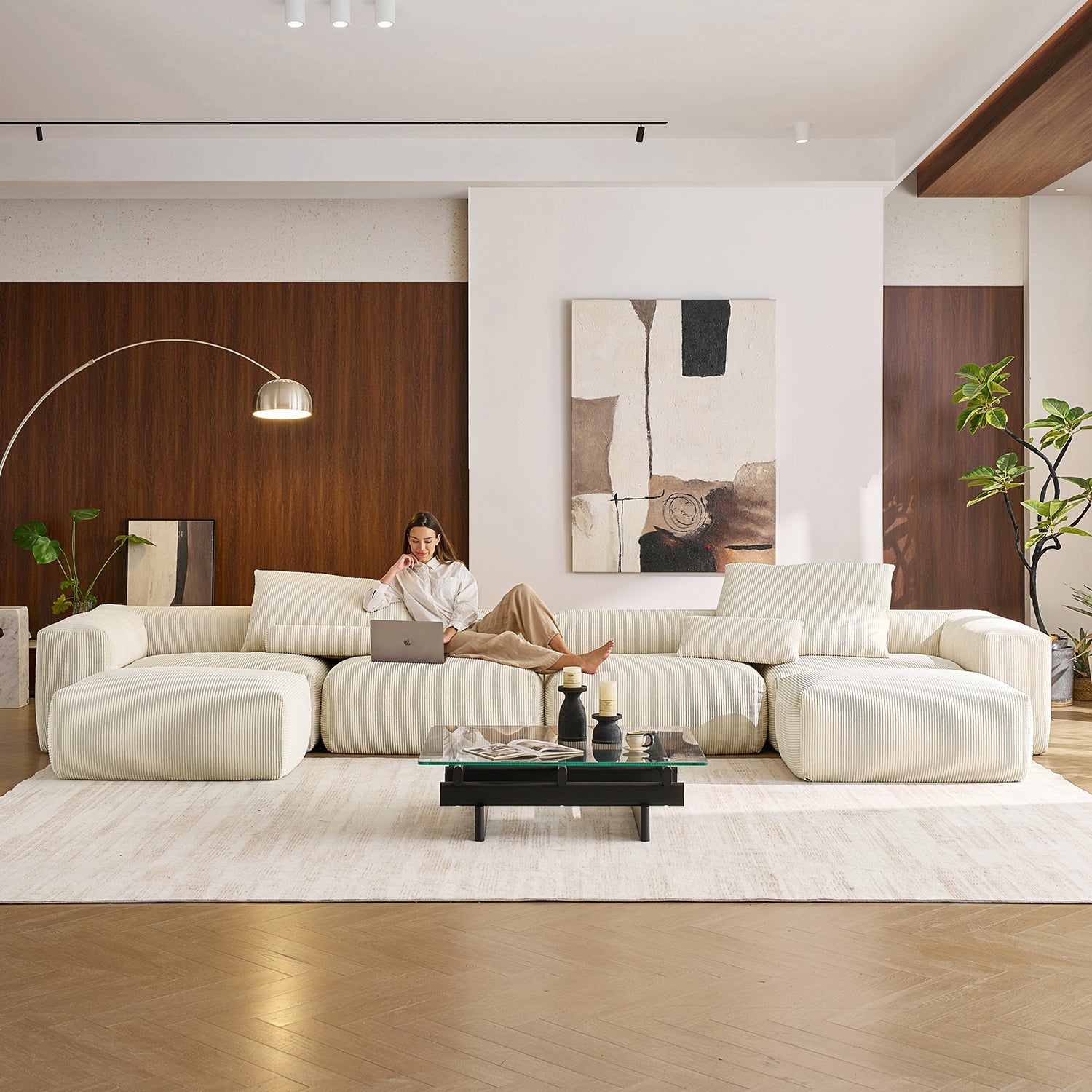 Modular Sofa - Mellow U Sectional with Ottoman - MC - Mario Capasa