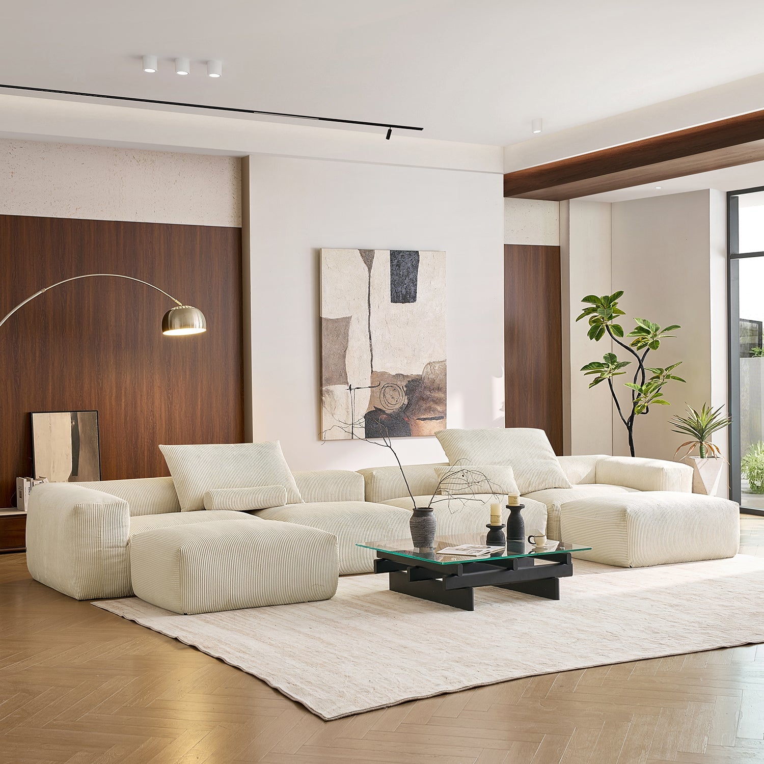 Modular Sofa - Mellow U Sectional with Ottoman - MC - Mario Capasa