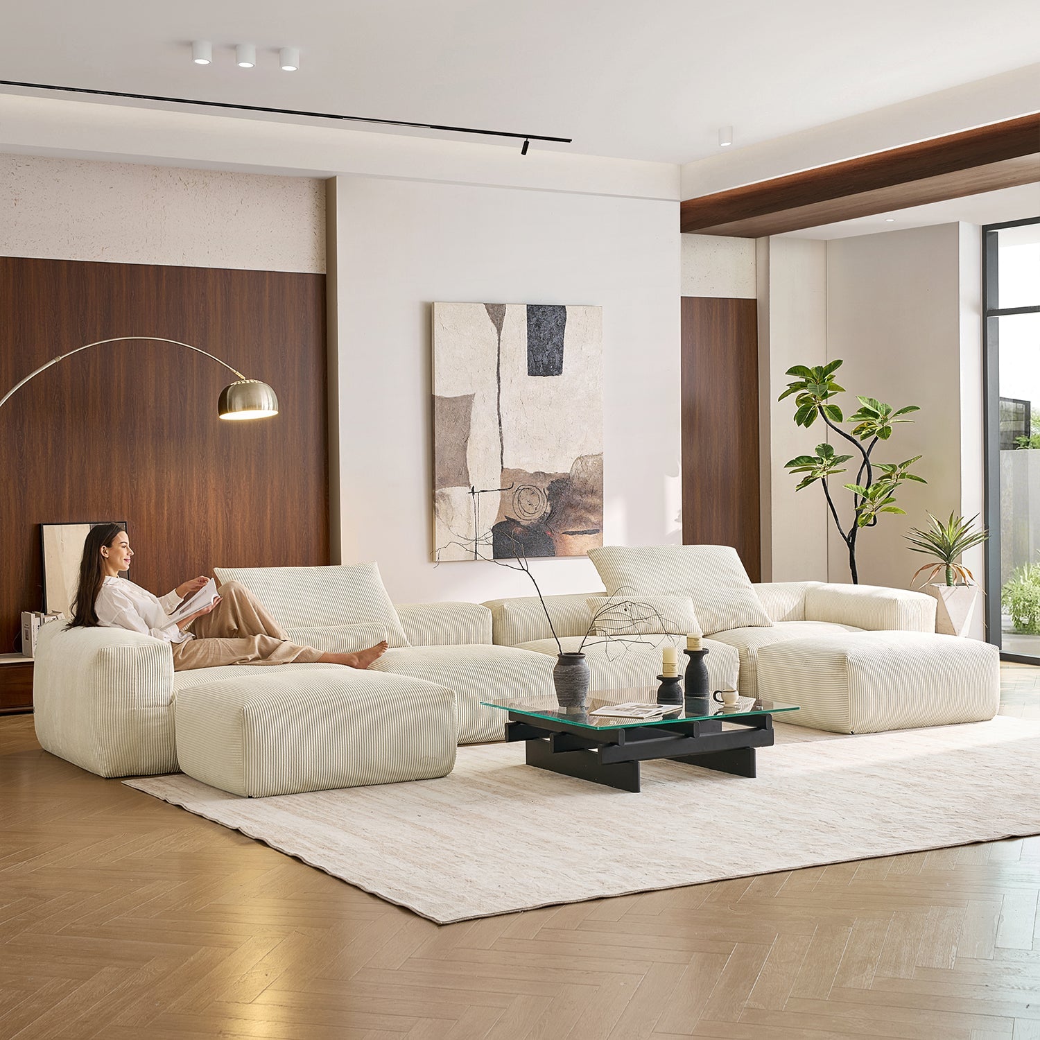 Modular Sofa - Mellow U Sectional with Ottoman - MC - Mario Capasa